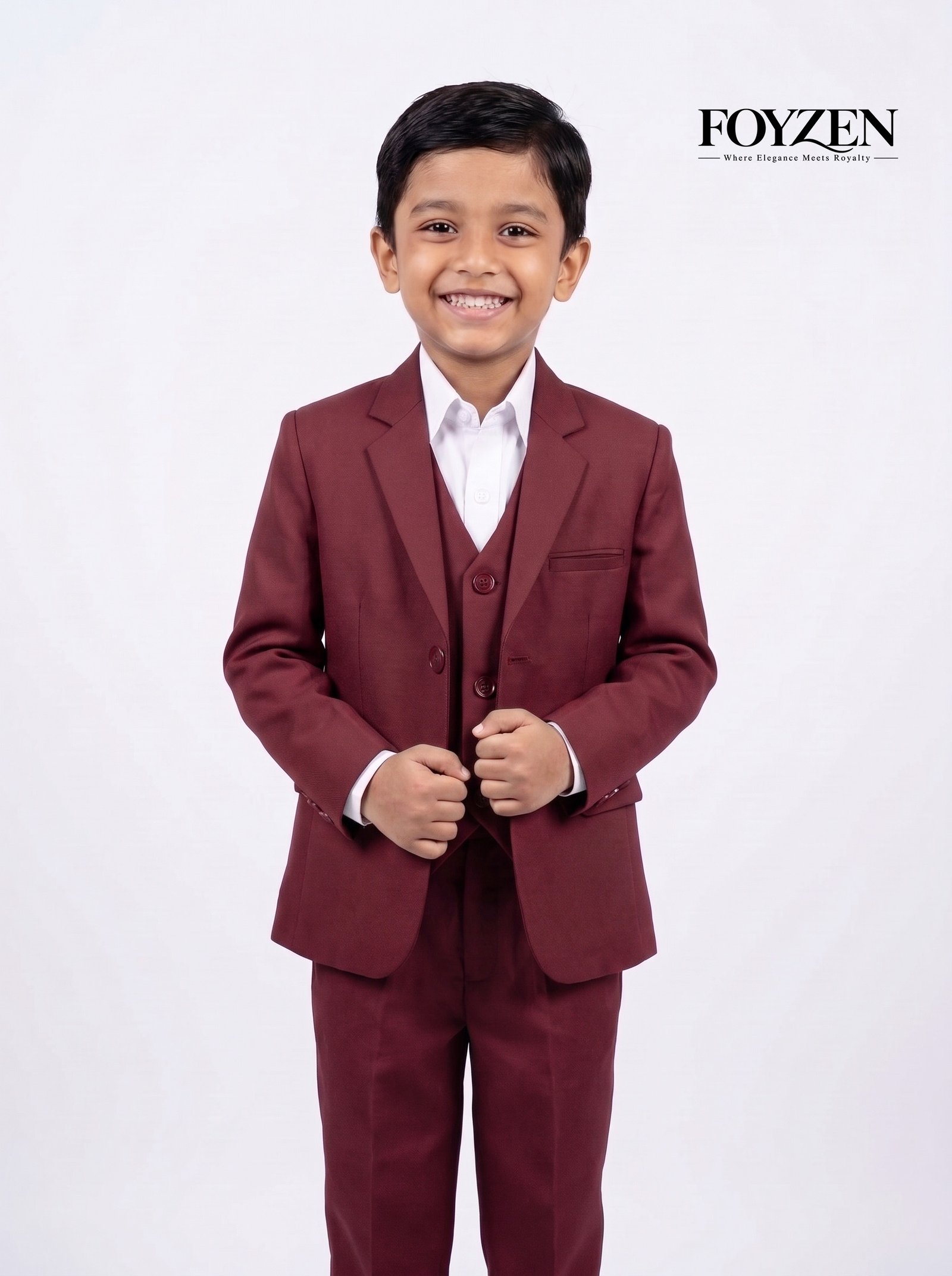 kids Premium maroon blazer set by foyzen
